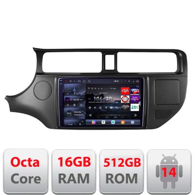 Navigatie Kia Rio 2011-2014 Edotec Kit-rio-11 8 core QLED 2K 16+512GB 360 Android Waze USB Navigatie Internet Youtube Radio