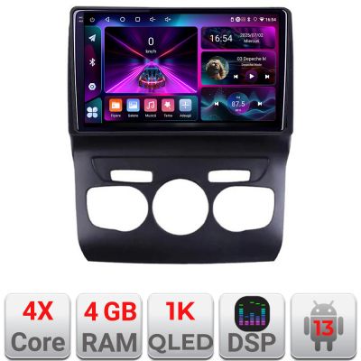 Navigatie Citroen C4 2011-2016 Quad Core A-241  4+64 InCell Display 1K Android Waze USB Navigatie Internet Youtube Radio