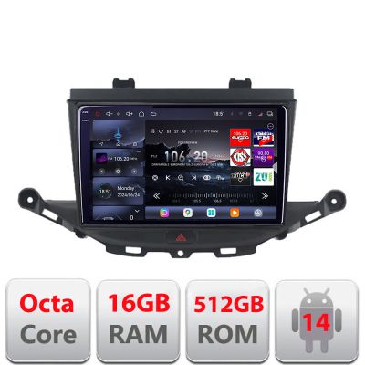Navigatie Opel Astra K 2015-2021 Edotec Kit-ASTRAK 8 core QLED 2K 16+512GB 360 Android Waze USB Navigatie Internet Youtube Radio