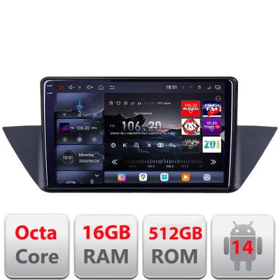 Navigatie BMW X1 E84 2009-2015 Edotec Kit-219 cu Android Radio Bluetooth internet 8 core QLED 2K 16+512GB 360