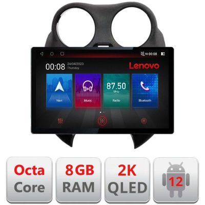 Navigatie Nissan Micra 2010-2014, Ecran 2K QLED 13",Octacore,8Gb RAM,128Gb Hdd,4G,360,DSP,Carplay,Bluetooth