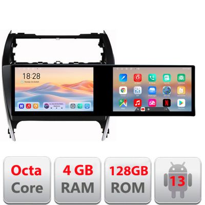 Navigatie Toyota Camry 2012-2018 Edotec 2 ecrane  8 core 4+128 21.6 inch Incell android Wifi 5Ghz gps internet  Kit-camry12