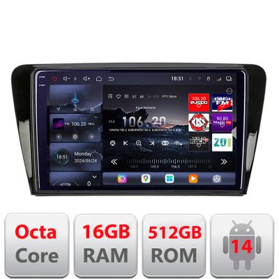 Navigatie Skoda Rapid Seat Toledo 2013+ Android radio gps internet 8 core QLED 2K 16+512GB 360 Edotec V1