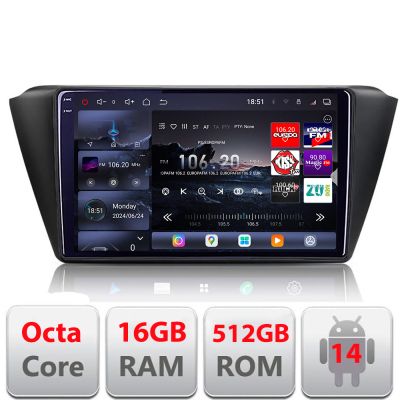 Navigatie Skoda Fabia 2015- Edotec Kit-541 8 core QLED 2K 16+512GB 360 Android Waze USB Navigatie Internet Youtube Radio