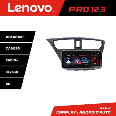 Navigatie Honda Civic 2012-2016 K-civic Lenovo PRO 8+256 12.3 inch qled android 4G DSP gps internet a