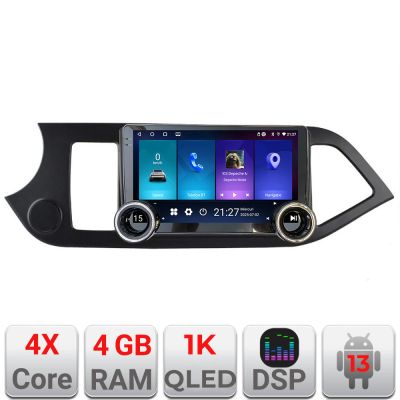 Navigatie Kia Picanto 2011-2015 Kit-217 Edotec  4+64 10.5 inch Incell 1K android Wifi 5Ghz gps internet