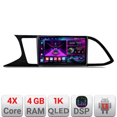 Navigatie Seat Leon MIB Quad Core A-306  4+64 InCell Display 1K Android Waze USB Navigatie Internet Youtube Radio