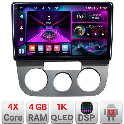 Navigatie VW Golf 5 2004-2010 clima manuala Android radio gps internet 4+64 InCell Display 1K KIT-golf5-manual+EDT-E210-RK