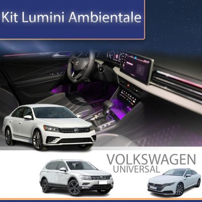 Lumini Ambientale NIGHTVIBE VW Skoda Seat MQB dupa 2014 dedicate kit complet control din sistemul original sau telefon