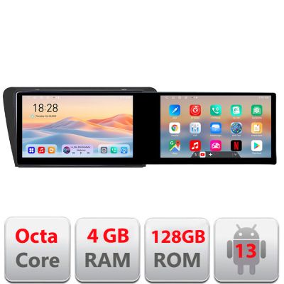 Navigatie SKODA SKODA OCTAVIA 2014-2020 Manual Kit-279 Edotec 2 ecrane  8 core 4+128 21.6 inch Incell android Wifi 5Ghz gps internet