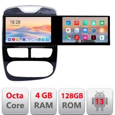 Navigatie Renault Clio 4 V1 Kit-467 Edotec 2 ecrane  8 core 4+128 21.6 inch Incell android Wifi 5Ghz gps internet