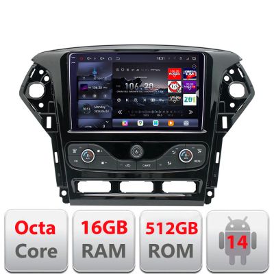 Navigatie Ford Mondeo 2011-2014 Android radio gps internet 8 core QLED 2K 16+512GB 360 Edotec
