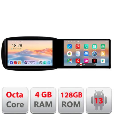 Navigatie Smart For Two 2015- Kit-Smart15 Edotec 2 ecrane  8 core 4+128 21.6 inch Incell android Wifi 5Ghz gps internet a