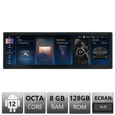 Navigatie BMW Seria 6 E63 2006-2012 cu ecran CIC Android ecran 14.9" 8+128 4G BT camere 360
