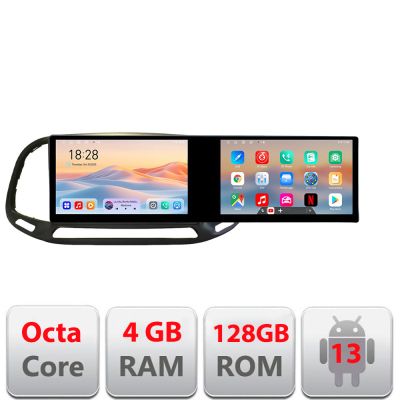 Navigatie Fiat Doblo 2015-2018 Kit-DOBLO15 Edotec 2 ecrane  8 core 4+128 21.6 inch Incell android Wifi 5Ghz gps internet