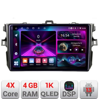Navigatie Toyota Corolla A-063  4+64 InCell Display 1K Android Waze USB Navigatie Internet Youtube Radio