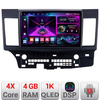 Navigatie Mitsubishi Lancer A-037  4+64 InCell Display 1K Android Waze USB Navigatie Internet Youtube Radio