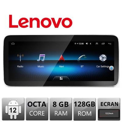 Navigatie Mercedes Clasa C W204 NTG 4.5 2012-2014 Lenovo Brillante ecran de 12.3" 4G 8+128 1920x720 LED 360 Android GPS
