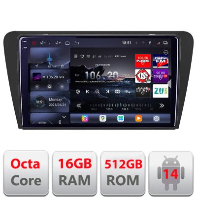 Navigatie Skoda Octavia 3 2013-2020 Edotec Kit-279 8 core QLED 2K 16+512GB 360 Android Waze USB Navigatie Internet Youtube Radio