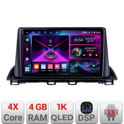 Navigatie Mazda 3 2014-2019 A-463  4+64 InCell Display 1K Android Waze USB Navigatie Internet Youtube Radio