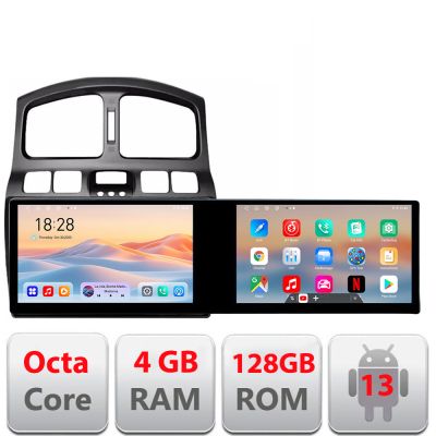Navigatie Hyundai Santa Fe 2000-2006 Edotec 2 ecrane  8 core 4+128 21.6 inch Incell android Wifi 5Ghz gps internet  C