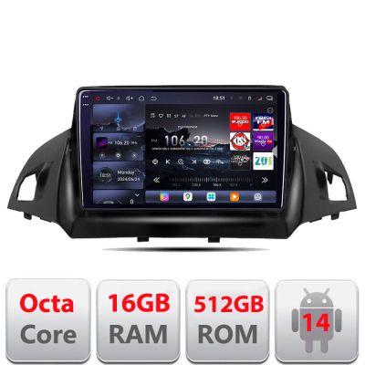 Navigatie Ford Kuga 2013-2017 Edotec Kit-362 8 core QLED 2K 16+512GB 360 Android Waze USB Navigatie Internet Youtube Radio