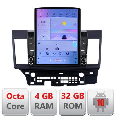 Navigatie MITSUBISHI LANCER H-037 ecran tip TESLA 9.7" cu Android Radio Bluetooth Internet GPS WIFI 4+32GB DSP 4G Octa