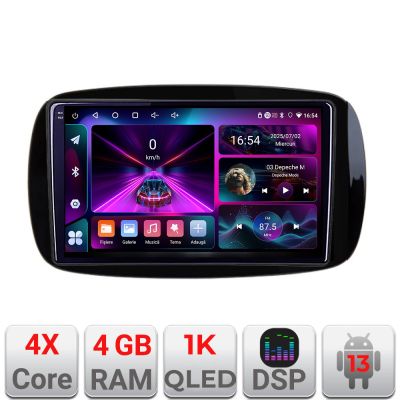 Navigatie Smart For Two 2015- A-Smart15  4+64 InCell Display 1K Android Waze USB Navigatie Internet Youtube Radio