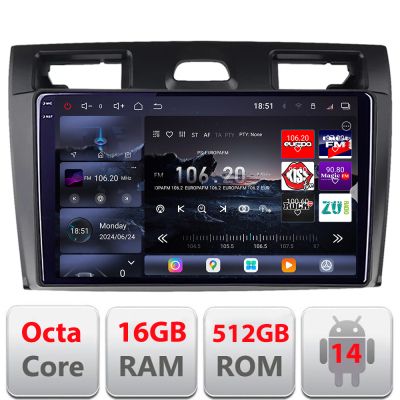 Navigatie Ford Fiesta MK5 2002-2008 Android radio gps internet 8 core QLED 2K 16+512GB 360 Edotec