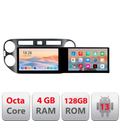 Navigatie VW Tiguan si Golf Plus 2012-2016 Edotec 2 ecrane  8 core 4+128 21.6 inch Incell android Wifi 5Ghz gps internet  Kit-489v2