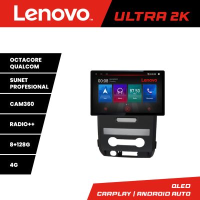 Navigatie Ford F150 2008-2014 8 core ecran 13" 2K 8+128 Android Waze USB Navigatie 4G 360 Toslink Youtube Radio