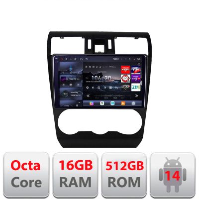 Navigatie Subaru Subaru Forester Impreza XV 2011-2016 Edotec Kit-062 8 core QLED 2K 16+512GB 360 Android Waze USB Navigatie Internet Youtube Radio