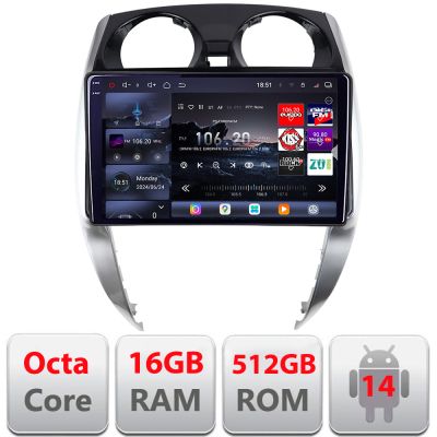 Navigatie Nisan Note 2012-2019 Android radio gps internet 8 core QLED 2K 16+512GB 360 Edotec