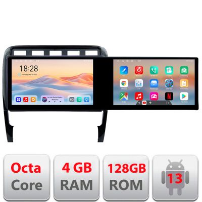 Navigatie Porsche Cayenne 2002-2011 Kit-443 Edotec 2 ecrane  8 core 4+128 21.6 inch Incell android Wifi 5Ghz gps internet  Q