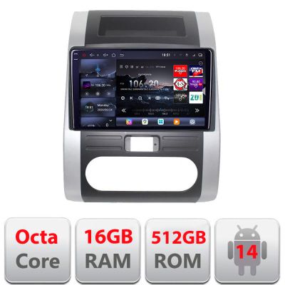 Navigatie Nissan X-Trail 2007-2013 Edotec Kit-001 8 core QLED 2K 16+512GB 360 Android Waze USB Navigatie Internet Youtube Radio
