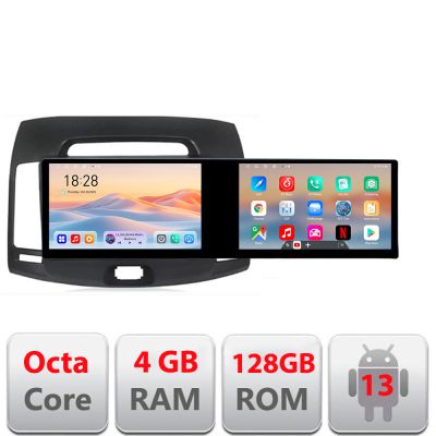 Navigatie Hyundai Elantra 2007-2011 Kit-2009 Edotec 2 ecrane  8 core 4+128 21.6 inch Incell android Wifi 5Ghz gps internet