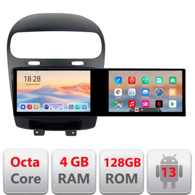Navigatie Fiat Freemont Dodge Journey 2012-2019 Edotec 2 ecrane  8 core 4+128 21.6 inch Incell android Wifi 5Ghz gps internet 32 v1