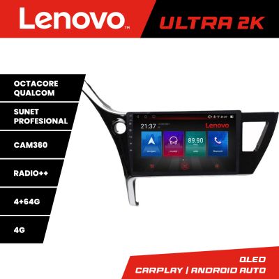 Navigatie Toyota Corolla 2017- Lenovo Kit-COROLLA17 8 core QLED Qualcomm 4+64 360 Android Waze USB Navigatie Internet Youtube Radio