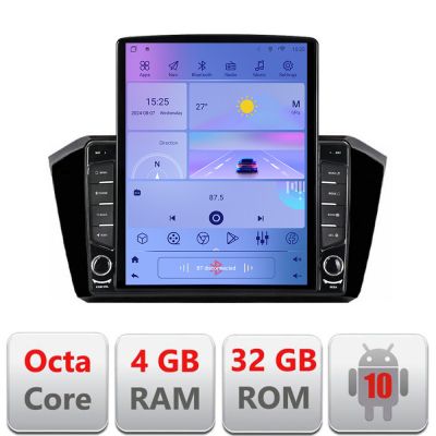 Navigatie VW PASSAT 2015- H-518 ecran tip TESLA 9.7" cu Android Radio Bluetooth Internet GPS WIFI 4+32GB DSP 4G Octa C