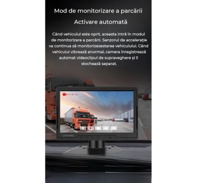 Monitor auto cu 4 camere DVR camion heavy duty Lenovo LG03 1080p toate camerele