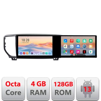 Navigatie Kia Sportage facelift 2019 - Kit-SPORTAGE-19 Edotec 2 ecrane  8 core 4+128 21.6 inch Incell android Wifi 5Ghz gps internet