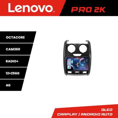Navigatie Dacia Duster 2012-2019 Lenovo Kit-157 8 core QLED 2K 12+256 360 Android Waze USB Navigatie Internet Youtube Radio