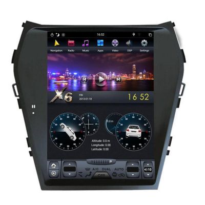 Navigatie Hyundai Santa Fe cu Android GPS Bluetooth Radio Internet procesor Six Core si ecran tip Tesla