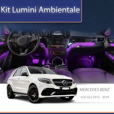 Lumini Ambientale NIGHTVIBE trimuri lemn Mercedes GLE GLS W166 2012-2019 control pe sistemul original sau telefon