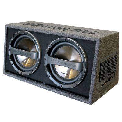 Subwoofer activ cu incinta Phoenix Gold, 160 W Rms, 640 W MAX, difuzor 2x12"