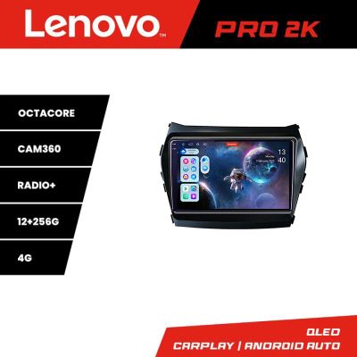 Navigatie Hyundai Santa Fe IX45 2012-2017 Lenovo Kit-209 8 core QLED 2K 12+256 360 Android Waze USB Navigatie Internet Youtube Radio