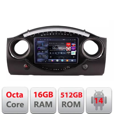 Navigatie Mini intre anii 2004-2006 Android radio gps internet 8 core QLED 2K 16+512GB 360 Edotec
