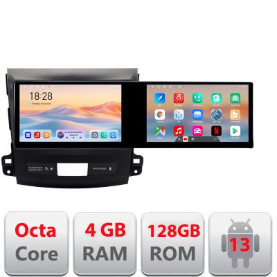 Navigatie Mitsubishi Outlander 2010 Kit-056 Edotec 2 ecrane  8 core 4+128 21.6 inch Incell android Wifi 5Ghz gps internet  Q v2