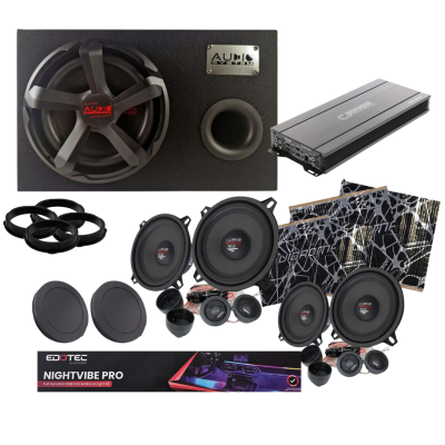 Sistem audio cu lumini ambientale incluse - difuzoare amplificator subwoofer 4 x 85W + 1 x 350 watts RMS