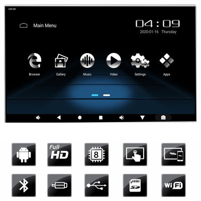 Edotec EDT-TRAVEL13.3-B Travelmate Tetiera cu Android 13.3" USB SD 1080p internet Touchscreen